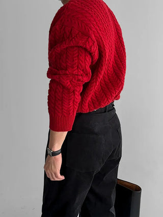 wine red sweater