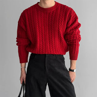 wine red sweater
