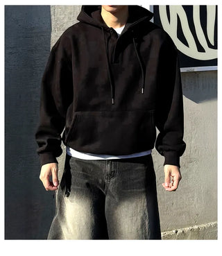 black hooded sweater