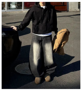 black hooded sweater