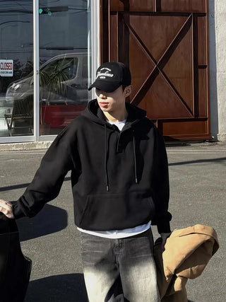 black hooded sweater