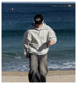 black hooded sweater