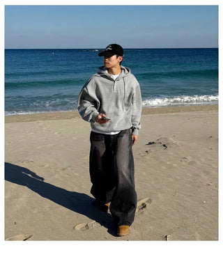 black hooded sweater