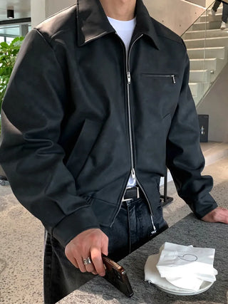 short leather jacket