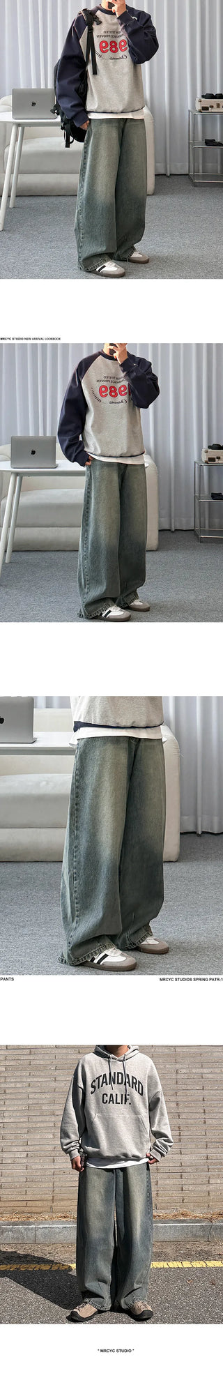 washed wide jeans
