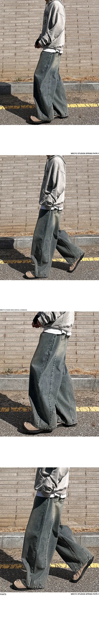 washed wide jeans