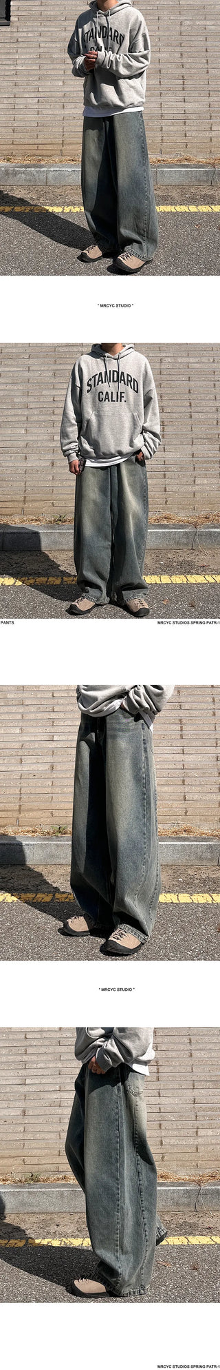 washed wide jeans