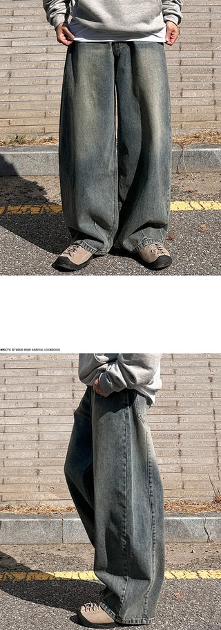 washed wide jeans