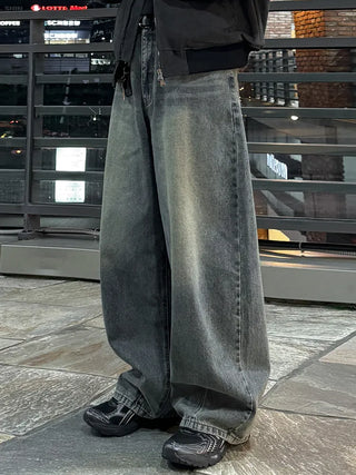washed wide jeans