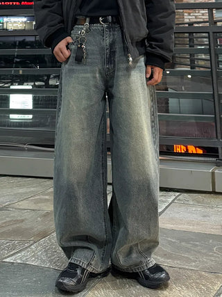 washed wide jeans