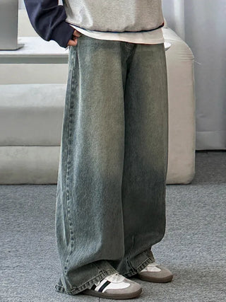 washed wide jeans