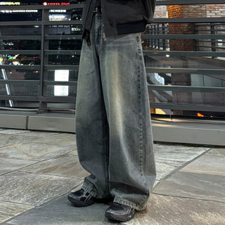washed wide jeans