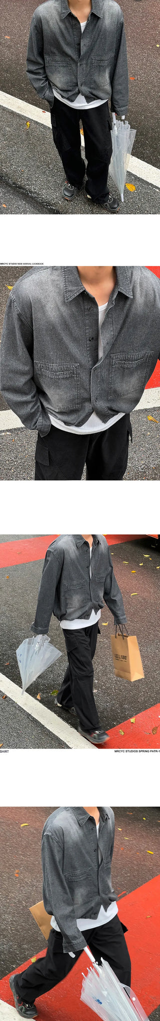denim long shirt