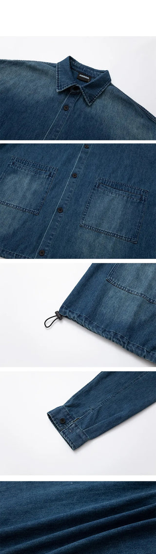 denim long shirt