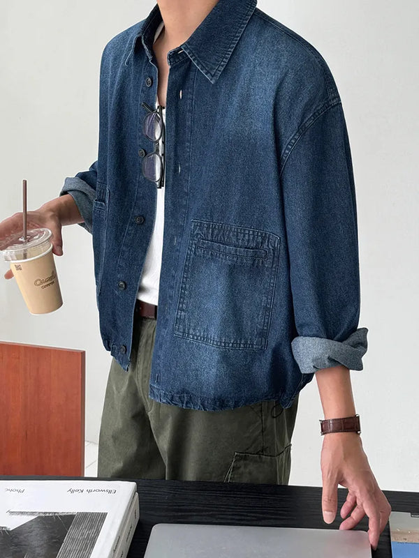 denim long shirt