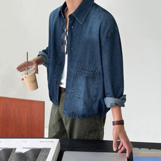 denim long shirt