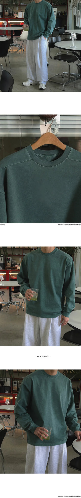 washed round sweater