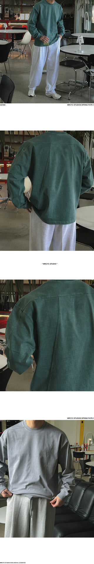 washed round sweater