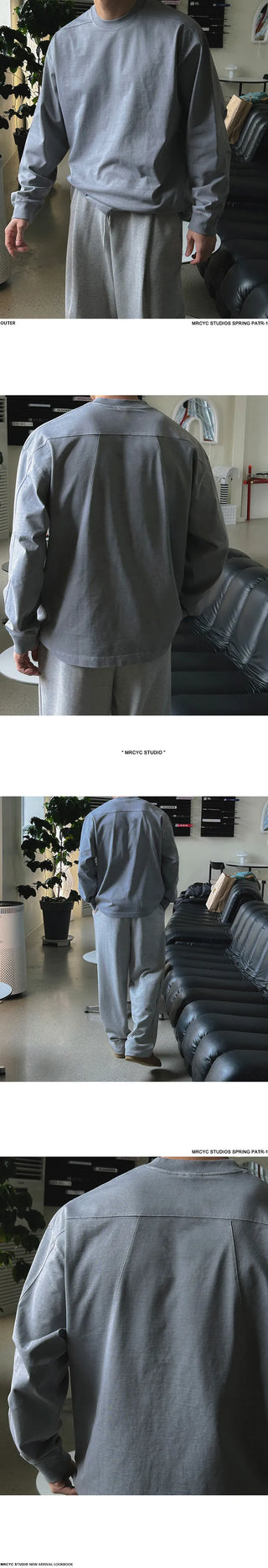 washed round sweater