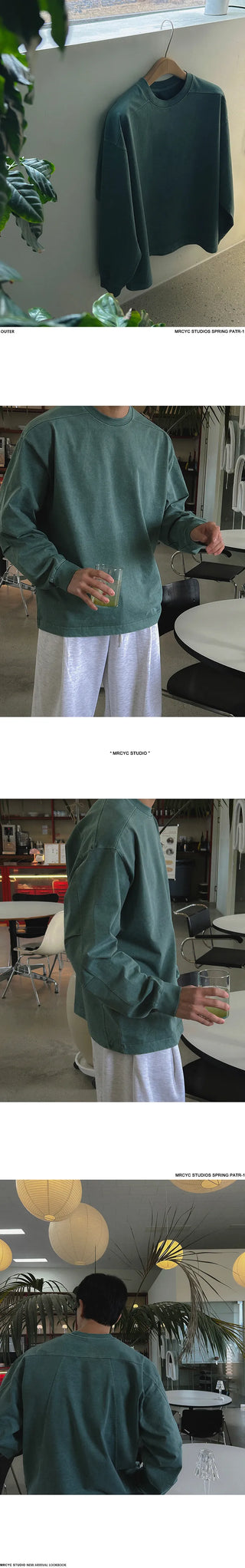 washed round sweater