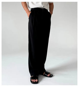 black pleated pants