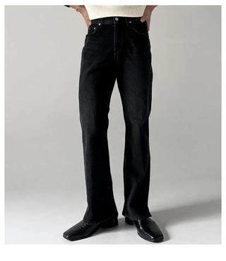 black slit jeans
