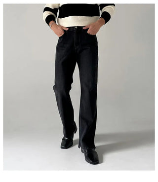 black slit jeans