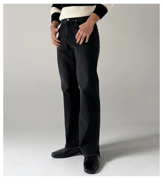 black slit jeans