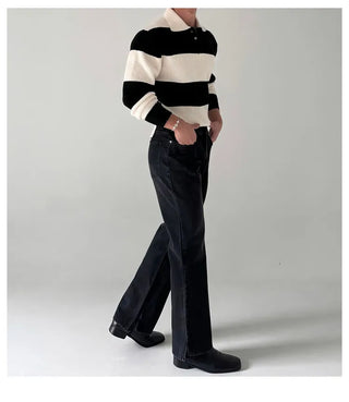 black slit jeans