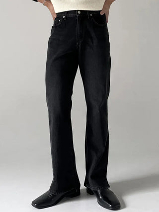 black slit jeans