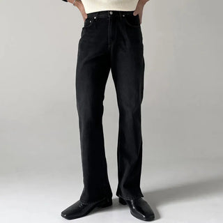black slit jeans