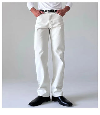 white straight jeans