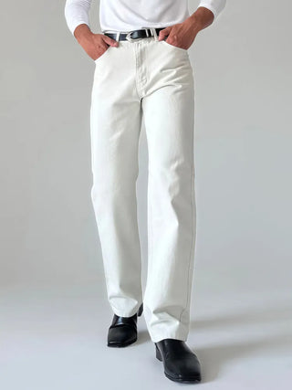 white straight jeans