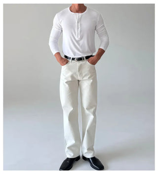 white straight jeans