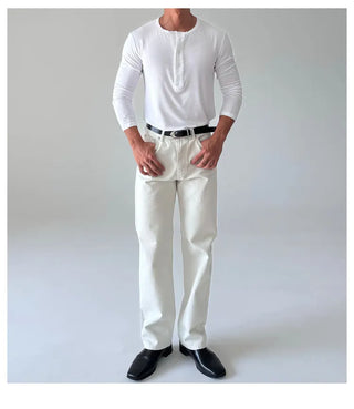 white straight jeans