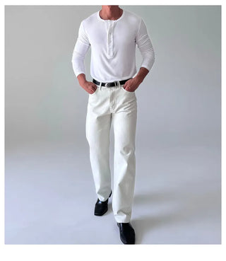 white straight jeans