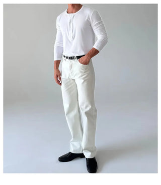 white straight jeans