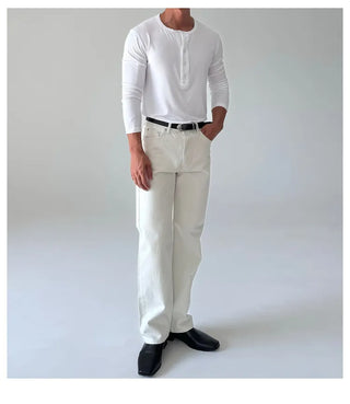 white straight jeans