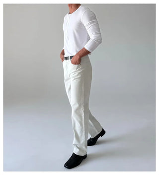 white straight jeans