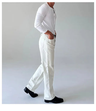 white straight jeans