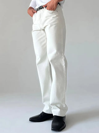 white straight jeans