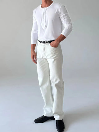 white straight jeans