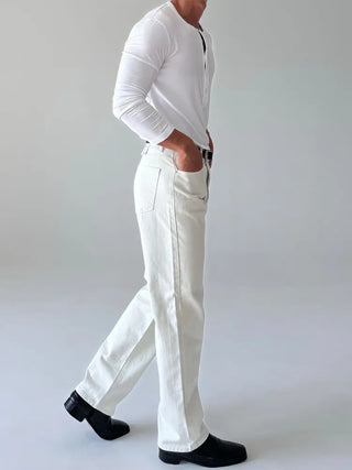 white straight jeans