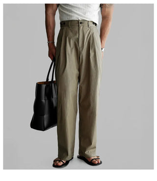 double pleated pants