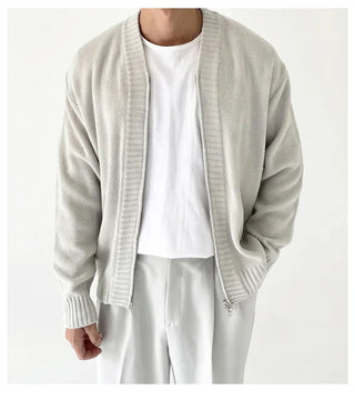 knit zipper cardigan