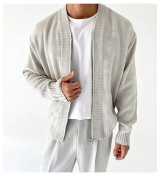 knit zipper cardigan