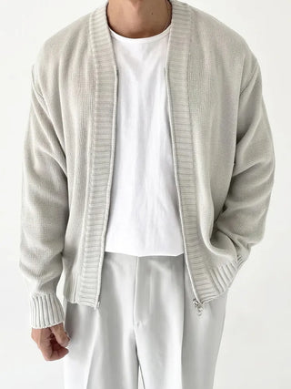 knit zipper cardigan