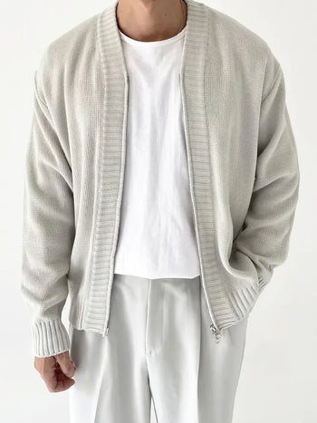 knit zipper cardigan