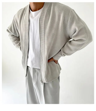 knit zipper cardigan