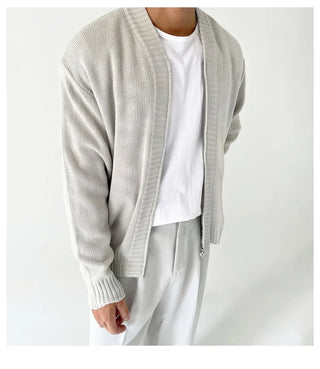 knit zipper cardigan